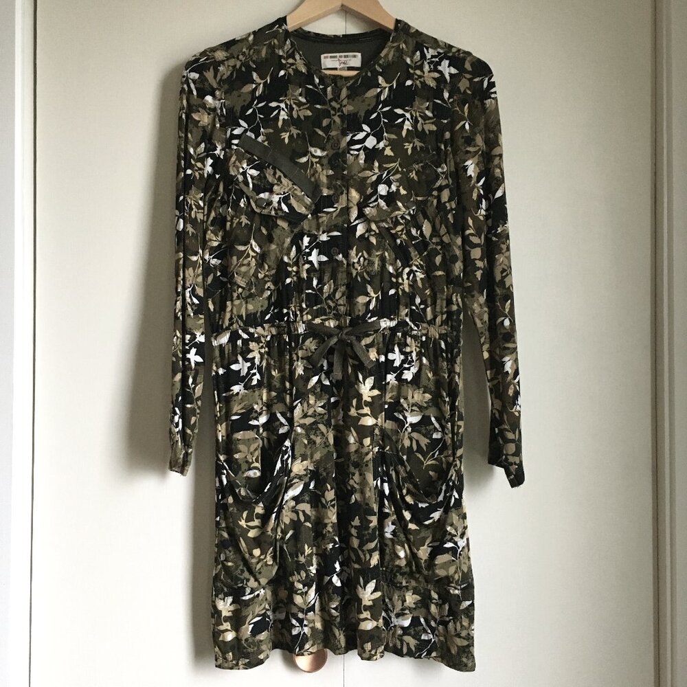 Triple Five Soul NYC Floral Camo Military Dress Utility Shirt Pockets XS